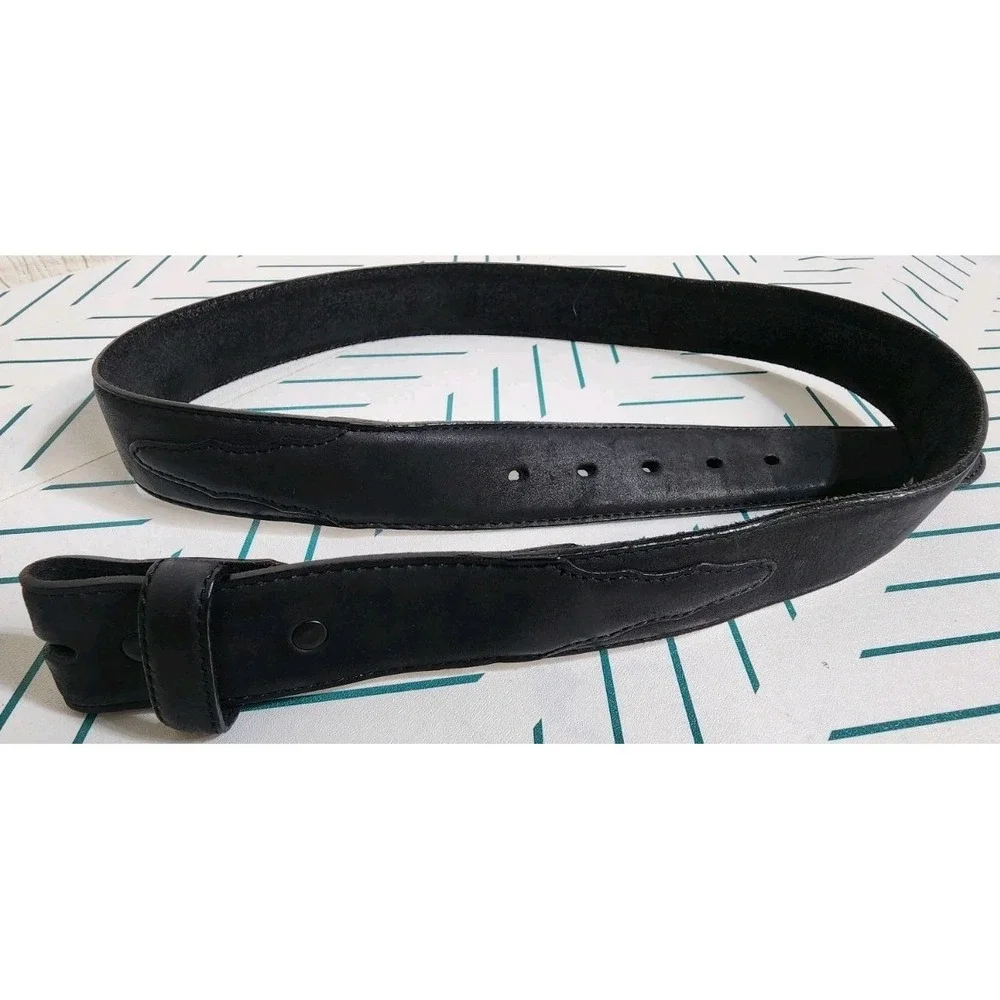 Silver Creek Classic Black Belt Mens Sz 36 Top Grain Leather USA Made Cowboy EUC